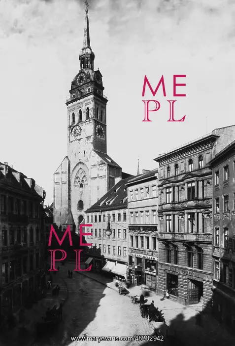 : St.Peter (Old Peter) in Munich around 1890 : St.Peter (Old Peter) in Munich around 1890