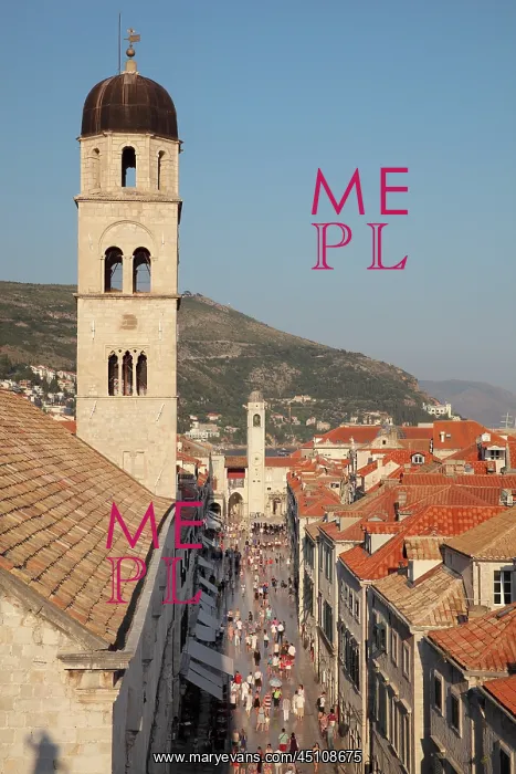 : Stradun and Franciscan monastery, Old Town, Dubrovnik : Stradun and Franciscan monastery, Old Town, Dubrovnik