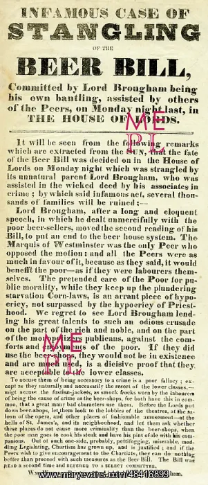 : Strangling of the Beer Bill by Lord Brougham : Strangling of the Beer Bill by Lord Brougham