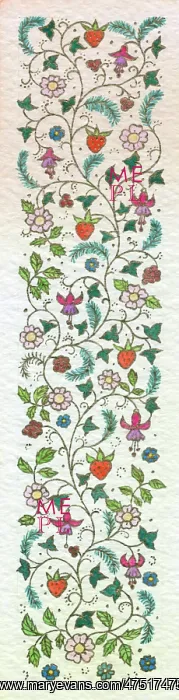 : Strawberry Garden ? bookmark design : Strawberry Garden ? bookmark design