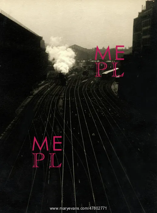 : Stream locomotive leaving train station c.1930. England : Stream locomotive leaving train station c.1930. England