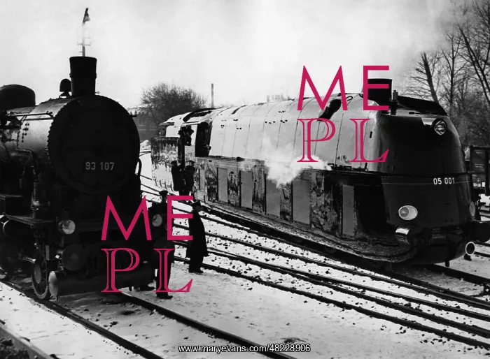 : A streamlined steam locomotive and a conventional engine : A streamlined steam locomotive and a conventional engine