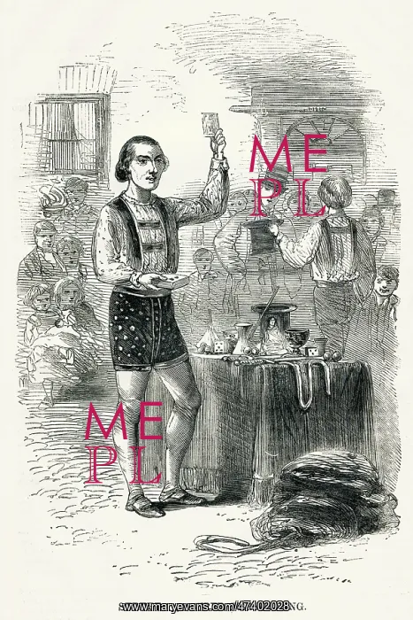 : Street Conjurer performing 1850s : Street Conjurer performing 1850s