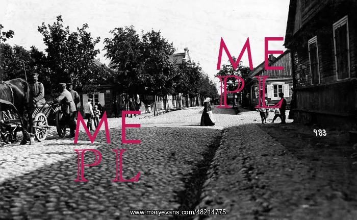 : Street in Jurbarkas, 1915 : Street in Jurbarkas, 1915