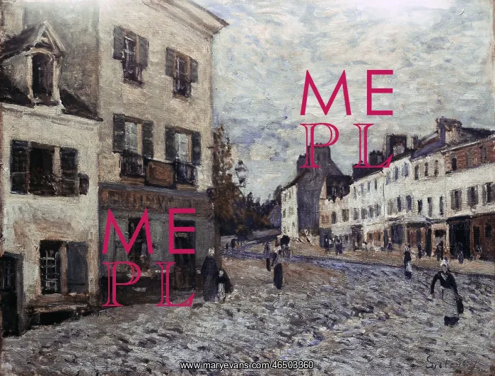 : Street in Marly, by Alfred Sisley : Street in Marly, by Alfred Sisley