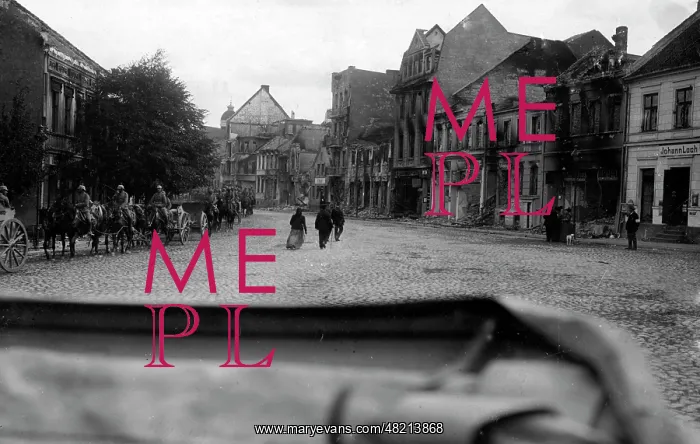 : A street in Ortelsburg, 1914 : A street in Ortelsburg, 1914