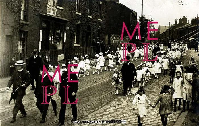 : Street Procession, Unknown location, Shropshire : Street Procession, Unknown location, Shropshire