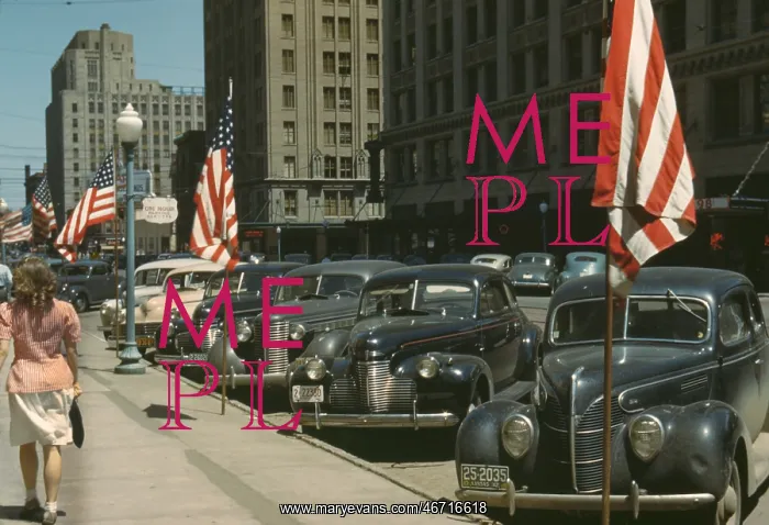 : Street Scene - American Flags - Urban : Street Scene - American Flags - Urban