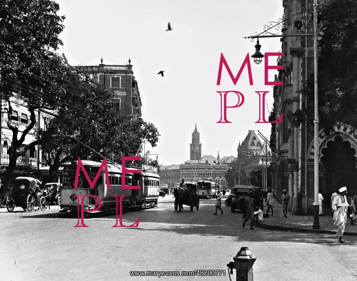 : Street scene in Bombay, 1930 : Street scene in Bombay, 1930