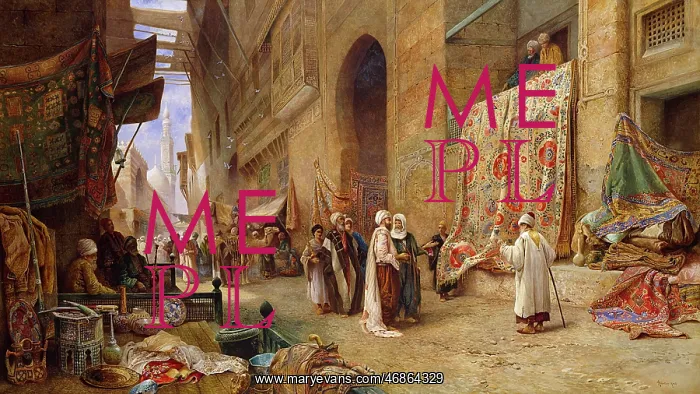 : A Street Scene in Cairo, by Charles Robertson : A Street Scene in Cairo, by Charles Robertson
