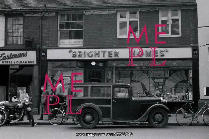 : Street scene with decorating store, Brighter Homes : Street scene with decorating store, Brighter Homes