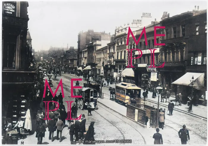 : Street scene in Leeds 1891 : Street scene in Leeds 1891