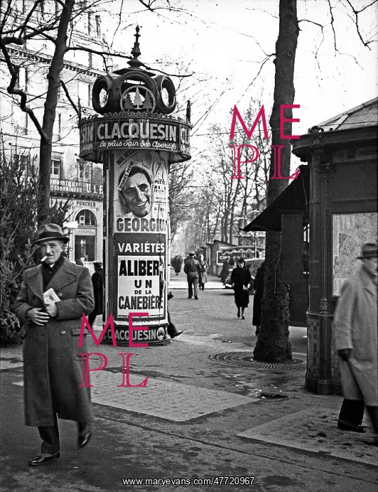: Street scene with Morris Column, Paris : Street scene with Morris Column, Paris