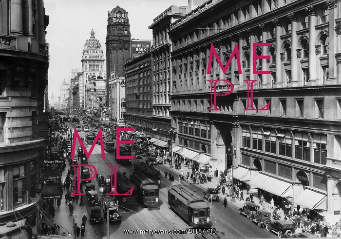 : Street scene in San Francisco, 1927 : Street scene in San Francisco, 1927