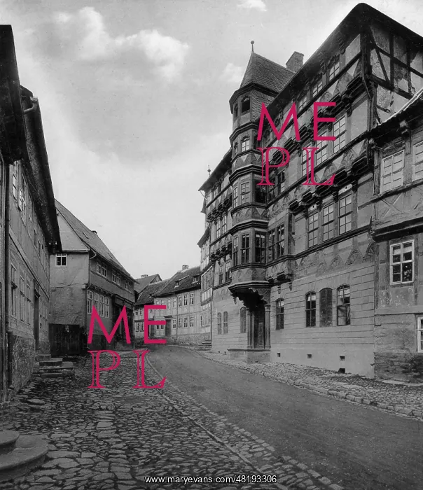 : A street in Stolberg, 1912 : A street in Stolberg, 1912