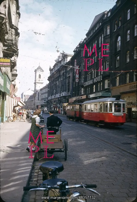 : Street with tram in Vienna, Austria : Street with tram in Vienna, Austria