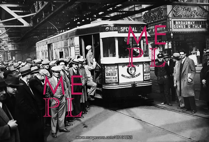 : Streetcar in Brooklyn, 1929 : Streetcar in Brooklyn, 1929