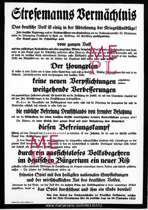 : Stresemann's legacy, 1929 : Stresemann's legacy, 1929