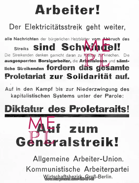 : Strike call of the KPD, 1930 : Strike call of the KPD, 1930