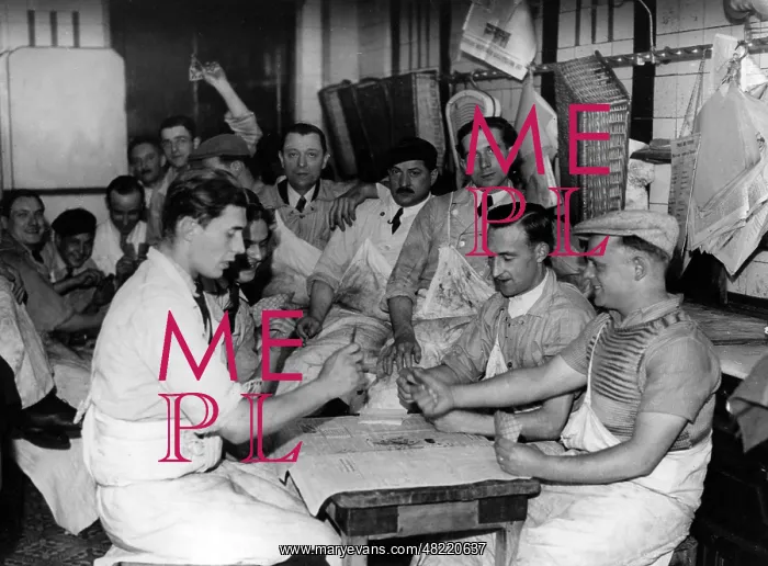 : Strikers butcher in Paris, 1936 : Strikers butcher in Paris, 1936