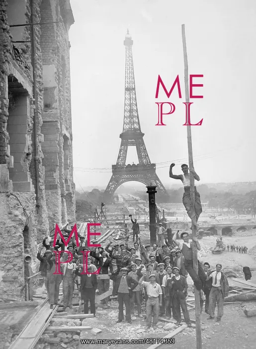: Striking workers in Paris, 1936 : Striking workers in Paris, 1936