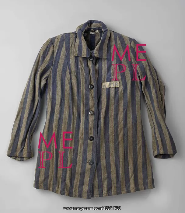 : Striped Nazi Concentration camp coat, worn by Holocaust : Striped Nazi Concentration camp coat, worn by Holocaust