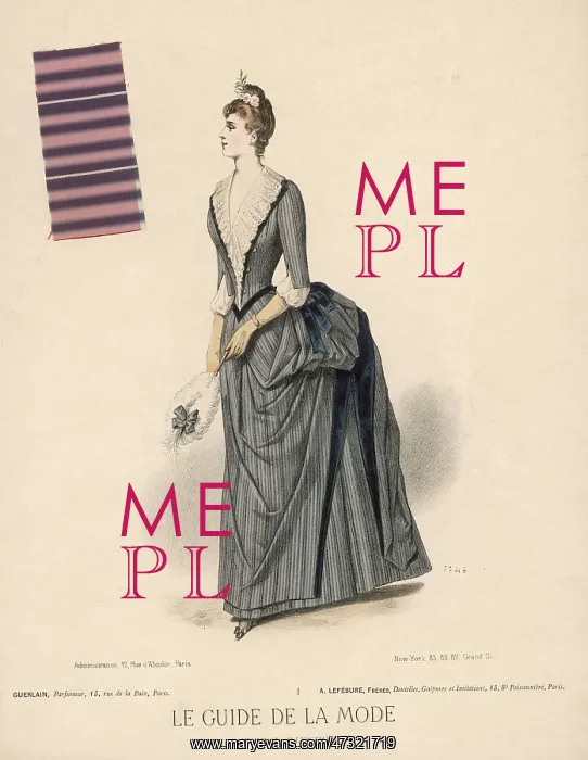 : Striped Toilette - 1885 : Striped Toilette - 1885