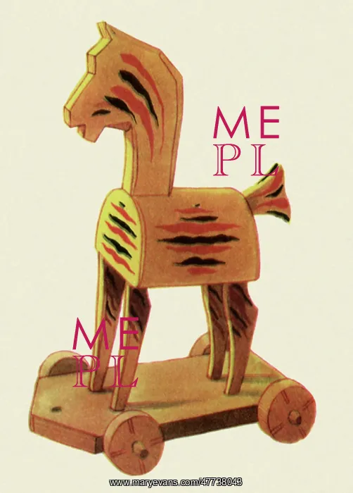 : Striped Wooden Horse : Striped Wooden Horse