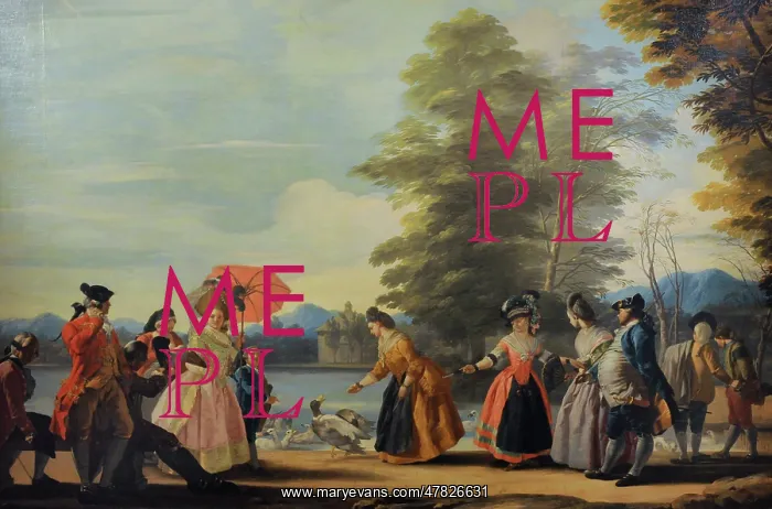 : A Stroll beside the Large Pond of El Retiro, 1780 : A Stroll beside the Large Pond of El Retiro, 1780
