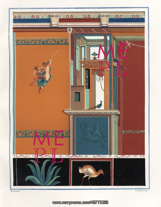 : Stucco design with Bacchantes from the House : Stucco design with Bacchantes from the House