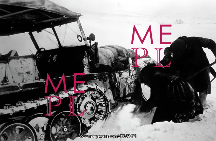 : Stuck half-track vehicle on the eastern front, 1941 : Stuck half-track vehicle on the eastern front, 1941