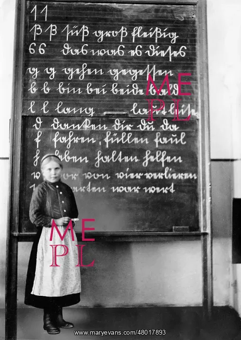 : Student in front of a blackboard, 1930 : Student in front of a blackboard, 1930