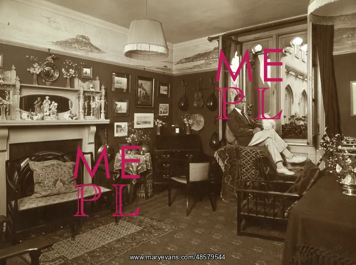 : Student room, Trinity College, Cambridge, 1911 : Student room, Trinity College, Cambridge, 1911
