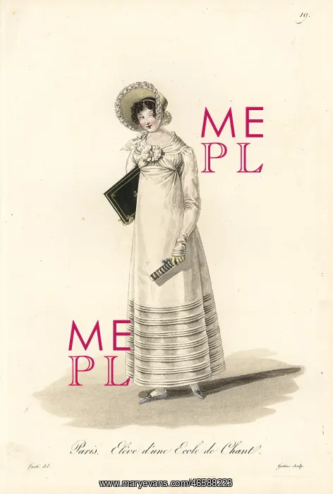 : Student of a singing school, Paris, early 19th century : Student of a singing school, Paris, early 19th century