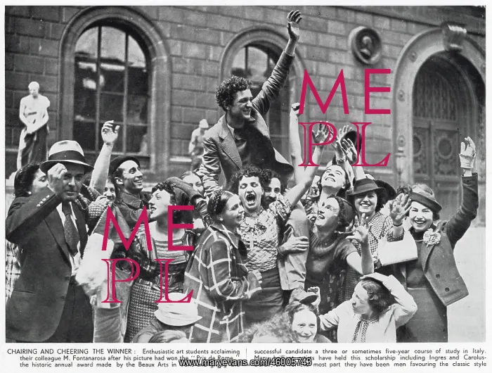 : Students celebrating the winner of the Prix de Rome : Students celebrating the winner of the Prix de Rome