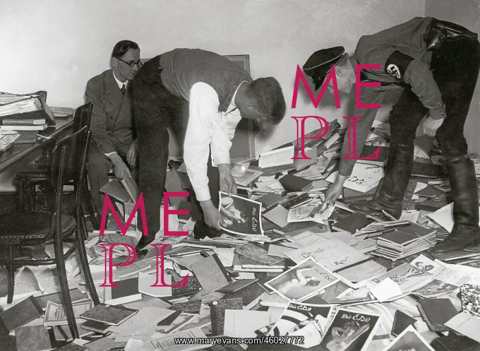 : Students collecting books for the book burning : Students collecting books for the book burning