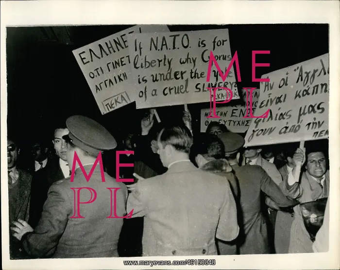 : Students demonstrate for union of Cyprus with Greece : Students demonstrate for union of Cyprus with Greece