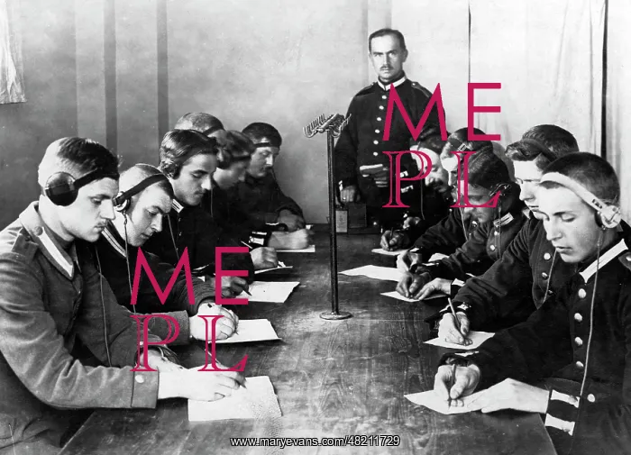 : Students in a German flight training school in World War I : Students in a German flight training school in World War I