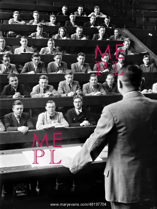 : Students in the lecture hall, 1940 : Students in the lecture hall, 1940