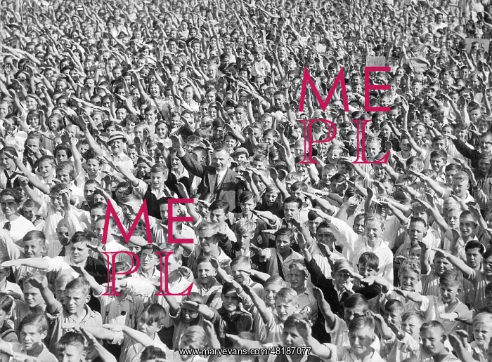 : Students while performing the Hitler salute, 1934 : Students while performing the Hitler salute, 1934