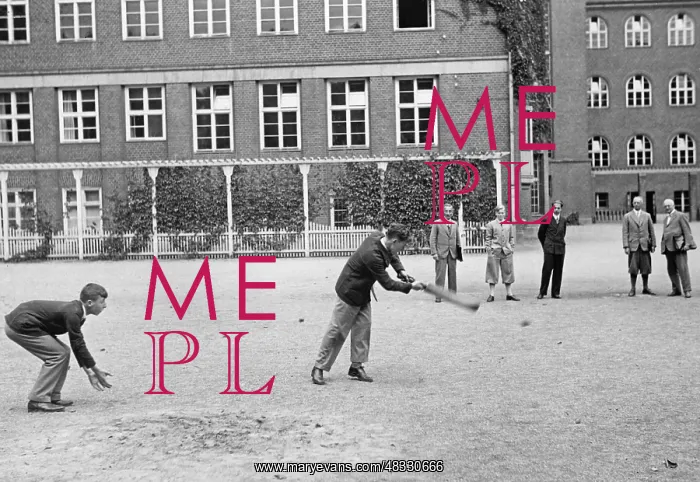 : Students playing criquet, 1931 : Students playing criquet, 1931
