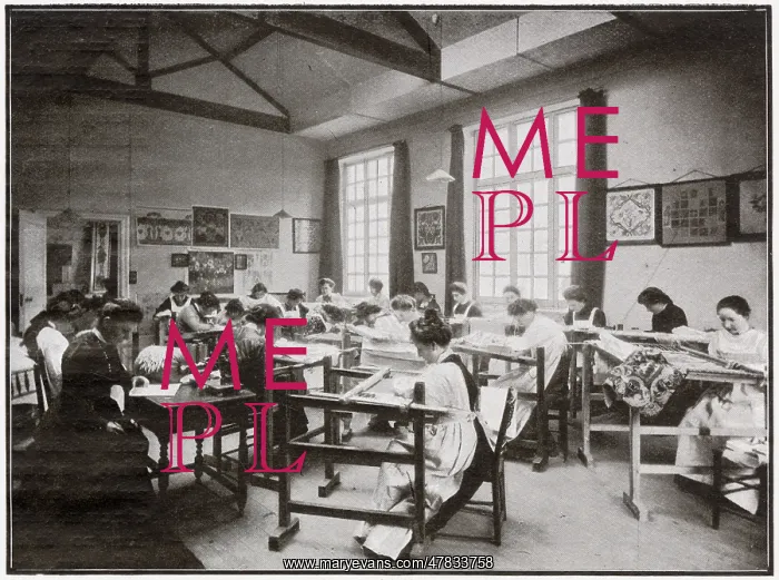 : Students at the Royal School of Needlework : Students at the Royal School of Needlework