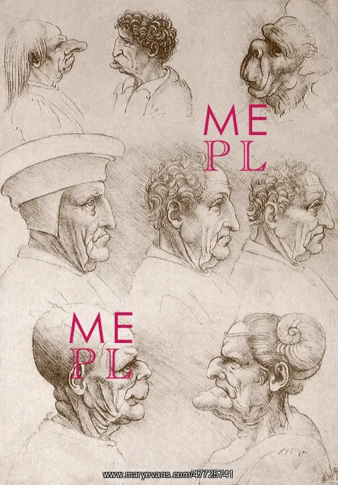 : Studies of Caricature Heads, by Leonardo da Vinci : Studies of Caricature Heads, by Leonardo da Vinci