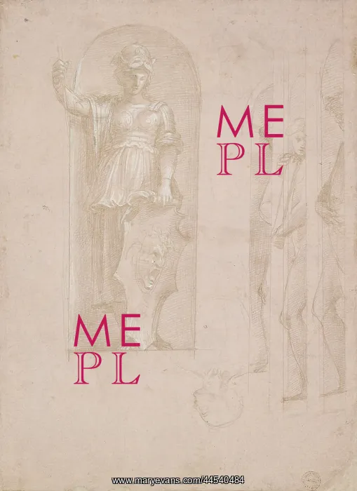 : Studies for a figure of Minerva and other statues : Studies for a figure of Minerva and other statues