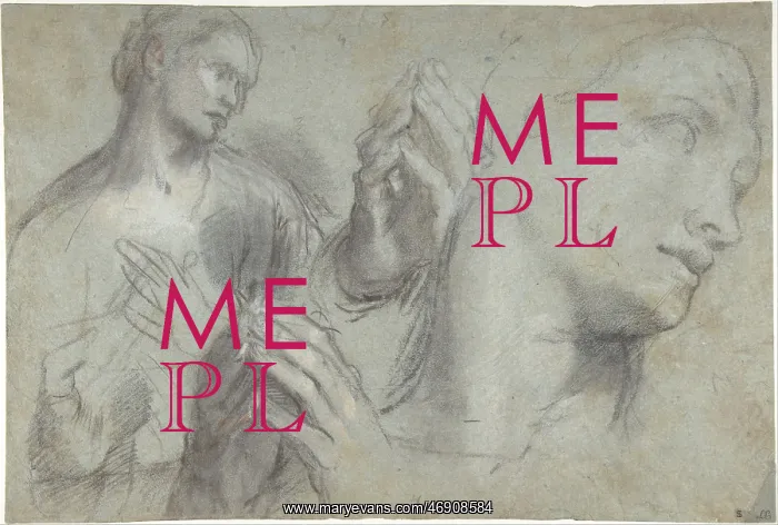 : Studies of a Man's Head and of His Hands, 1592?99 : Studies of a Man's Head and of His Hands, 1592?99