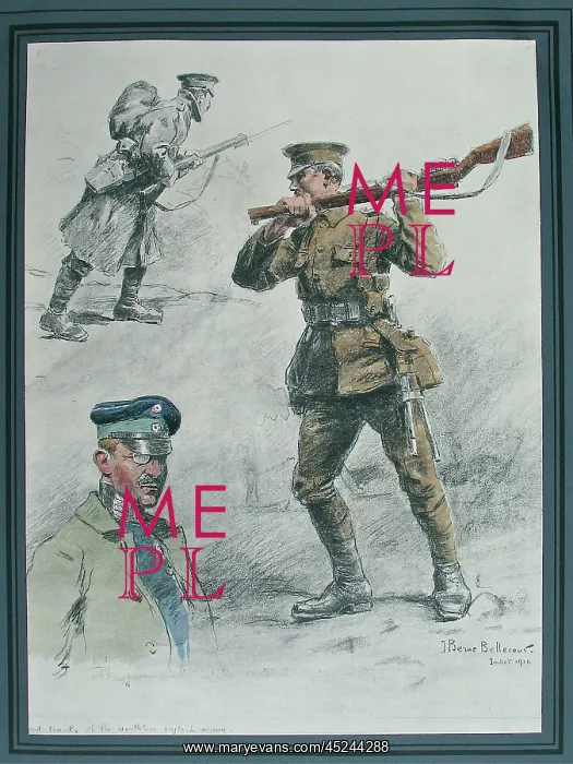 : Studies of two Tommies and a captured German Officer : Studies of two Tommies and a captured German Officer