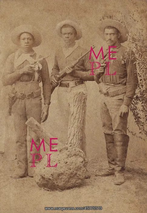 : Studio group portrait of three African American : Studio group portrait of three African American