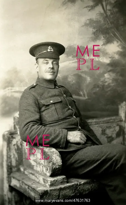 : Studio photograph of a British soldier : Studio photograph of a British soldier