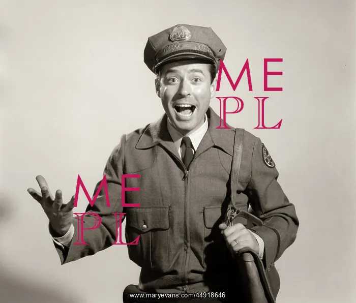 : Studio portrait of happy man mailman postman : Studio portrait of happy man mailman postman