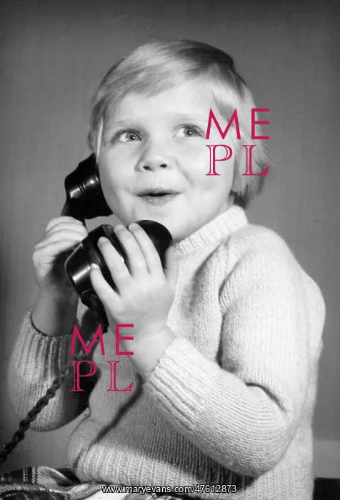: Studio portrait, little boy on the phone : Studio portrait, little boy on the phone